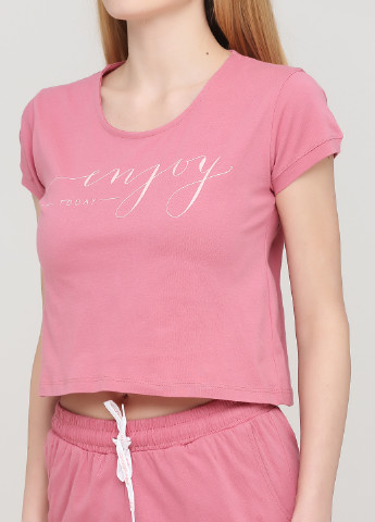 Темно-розовая всесезон пижама (футболка, брюки) футболка + брюки Mirano