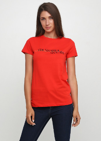 Красная летняя футболка Trussardi Jeans