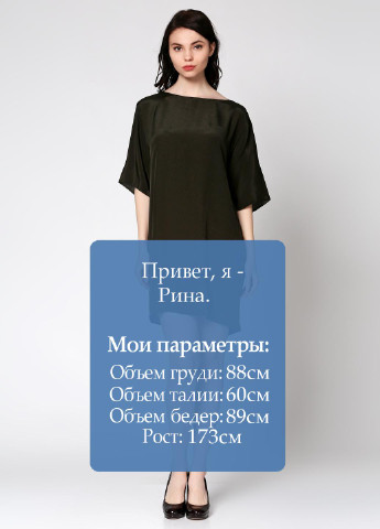 Оливкова (хакі) кежуал платье Smile однотонна