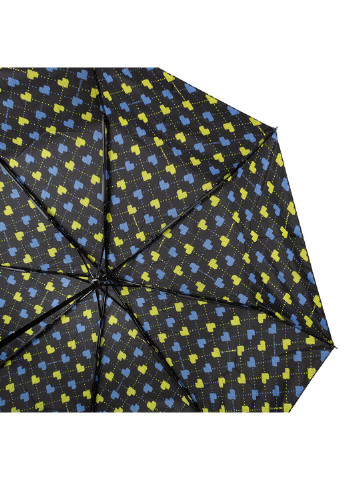 Чёрный складной зонт механический 96 см BARBARA VEE (197766587)