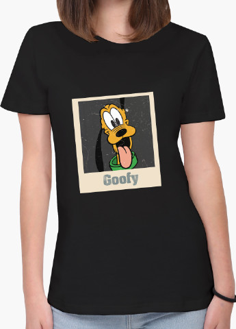 Черная демисезон футболка женская гуфи луни тюнз (goofy looney tunes) (8976-2888) xxl MobiPrint