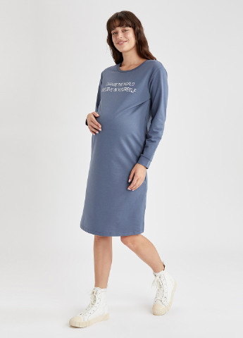 Синее кэжуал платье для беременных DeFacto