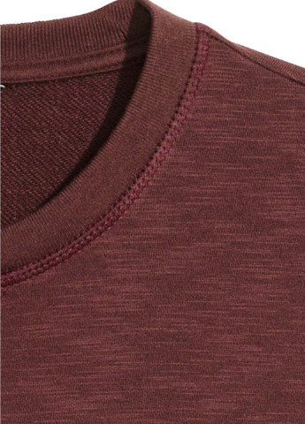 Свитшот H&M - Прямой крой меланж бордовый кэжуал - (155584821)