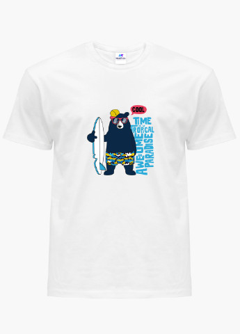 Белая демисезон футболка женская крутой медведь (cool bear) белый (8976-2067) xxl MobiPrint