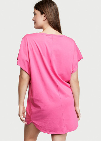 Розовое домашнее платье платье-футболка Victoria's Secret с надписью