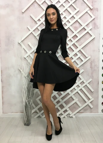 Черное кэжуал платье Zhasko однотонное