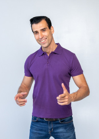 Сливовая футболка-футболка поло мужская для мужчин TvoePolo однотонная