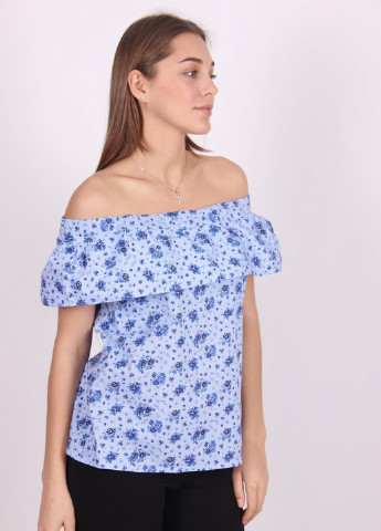 Голубая летняя блуза Miss Fashion