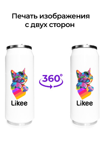 Термобанка Лайк Котик (Likee Cat) (31091-1040) термокружка MobiPrint (218988311)