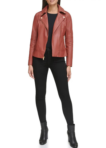 Коричневая демисезонная куртка косуха Guess