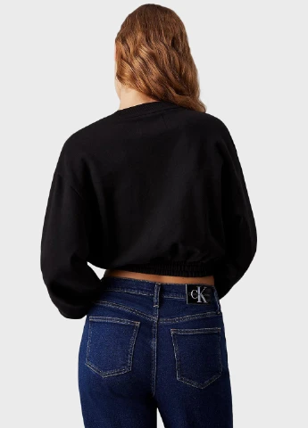 Чорний світшот Calvin Klein Jeans логотип без декору (347149776)