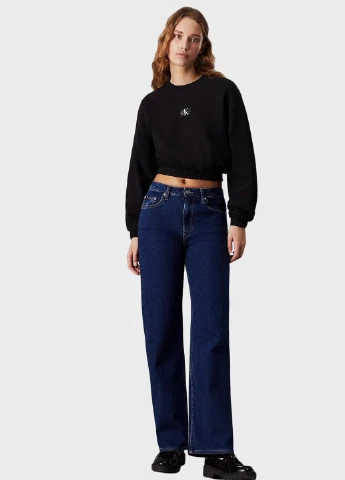 Чорний світшот Calvin Klein Jeans логотип без декору (347149776)
