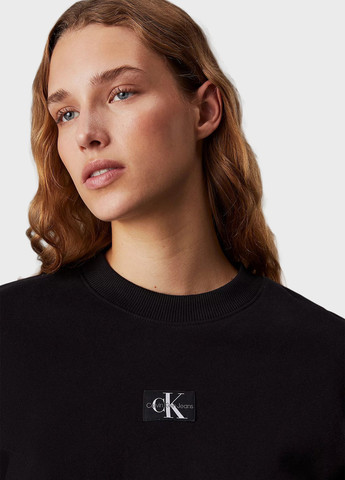 Чорний світшот Calvin Klein Jeans логотип без декору (347149776)