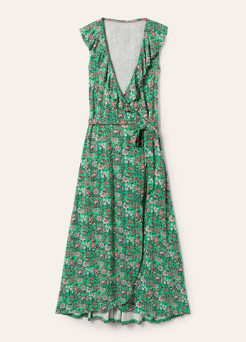 Зеленое кэжуал платье на запах Boden с цветочным принтом