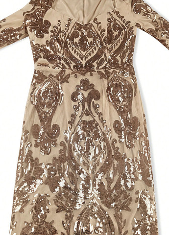 Кремова вечірня сукня силуетна SHEIN однотонна