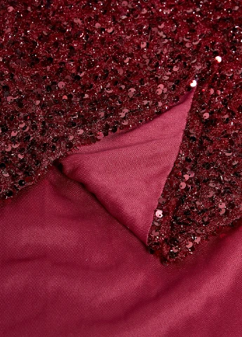 Бордова вечірня сукня годе, зі шлейфом, з відкритою спиною SHEIN однотонна