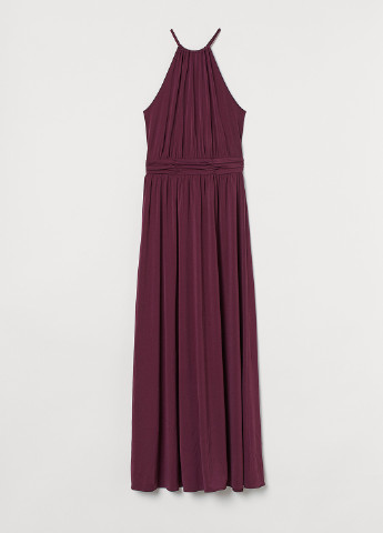 Фиолетовое коктейльное платье с открытой спиной H&M однотонное