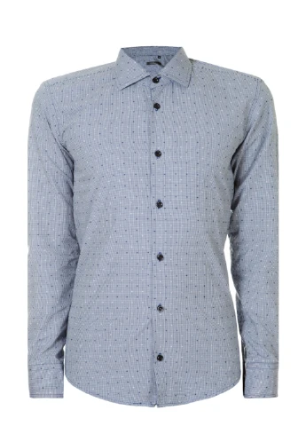 Синяя кэжуал рубашка Arber с длинным рукавом