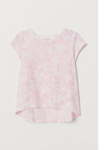 Светло-розовая летняя футболка 5202 122-128 см светло-розовый H&M