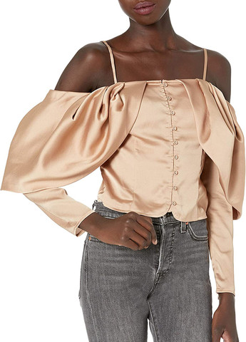 Светло-коричневая демисезонная блуза Guess