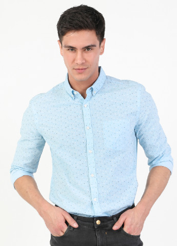 Голубой кэжуал рубашка с геометрическим узором Colin's