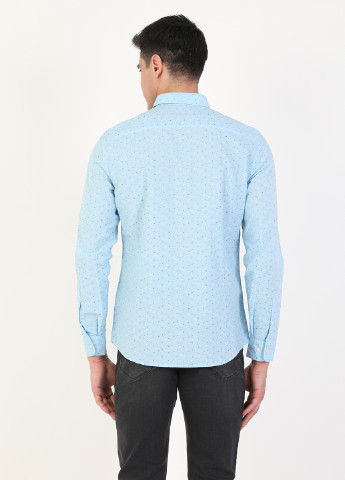 Голубой кэжуал рубашка с геометрическим узором Colin's