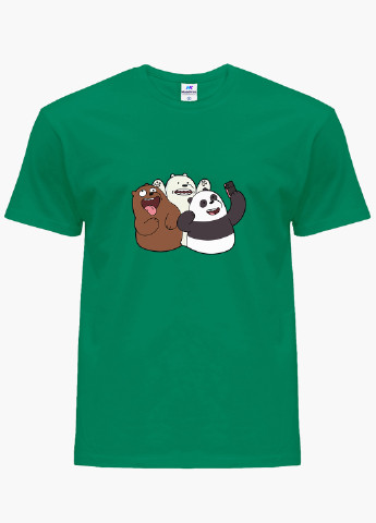 Зеленая демисезонная футболка детская вся правда о медведях (we bare bears)(9224-2665) MobiPrint