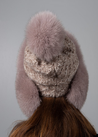 Женская зимняя шапка ушанка на трикотаже из натурального меха песца Меховой Стиль зимушка (254845370)