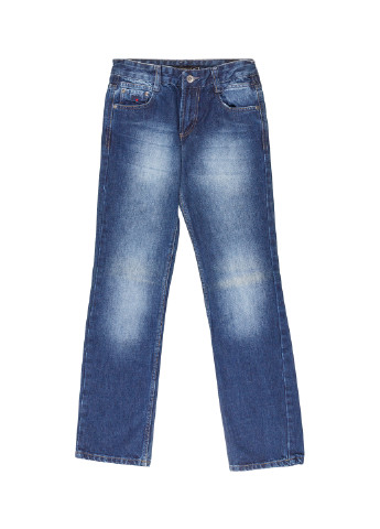 Джинси Marions прямі однотонні сині джинсові бавовна