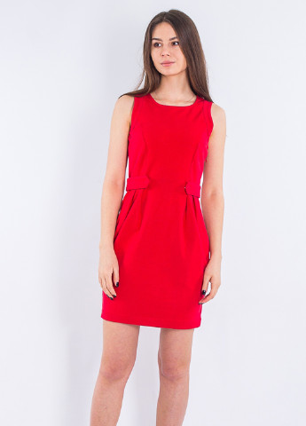 Красное кэжуал платье футляр Armani Jeans однотонное