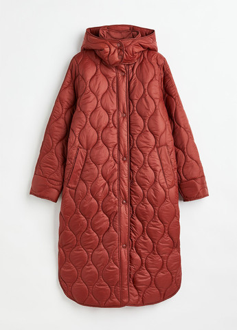 Терракотовая зимняя куртка подовжена H&M