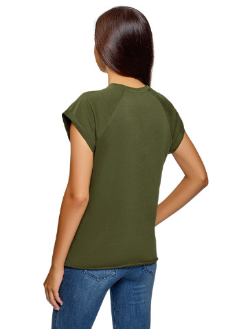 Оливково-зеленая летняя футболка Oodji