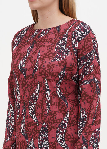 Бордовое кэжуал платье Sassofono с абстрактным узором