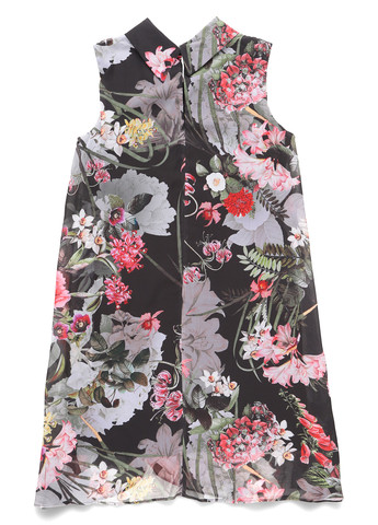 Чорна кежуал сукня Comma з квітковим принтом