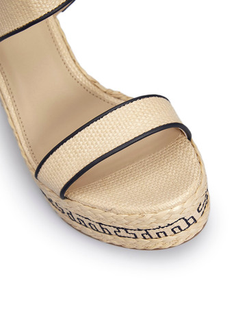 Бежевые босоножки Tommy Hilfiger с ремешком с логотипом, плетение