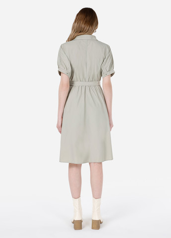 Оливковое кэжуал платье клеш, рубашка Colin's однотонное