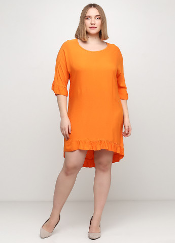 Оранжевое кэжуал платье а-силуэт New Collection однотонное