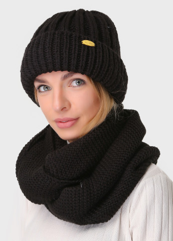 Теплая зимняя шерстяная женская шапка с отворотом на флисовой подкладке 500048 DeMari мия (244712963)