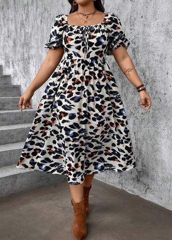 Комбінована кежуал сукня SHEIN з абстрактним візерунком