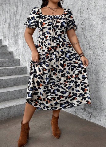 Комбінована кежуал сукня SHEIN з абстрактним візерунком