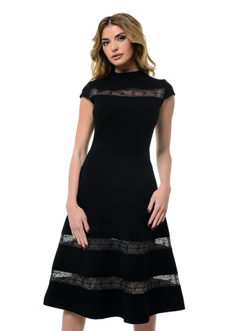 Черное кэжуал платье клеш Arefeva однотонное