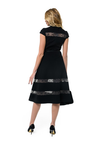 Черное кэжуал платье клеш Arefeva однотонное