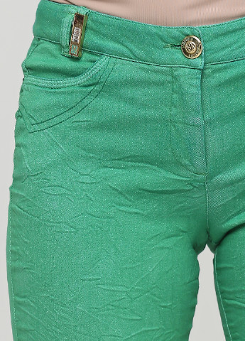 Зеленые кэжуал демисезонные зауженные брюки Sassofono
