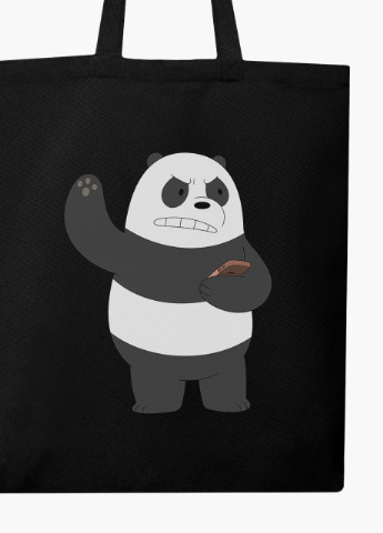 Эко сумка шоппер черная Вся правда о медведях (We Bare Bears) (9227-1776-BK) экосумка шопер 41*35 см MobiPrint (216642175)