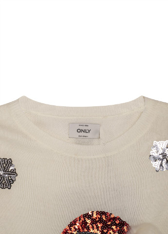 Белый зимний свитер Only