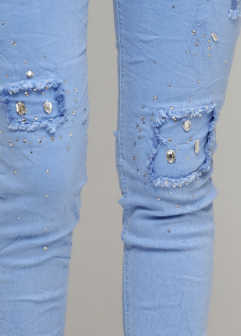 Голубые демисезонные зауженные джинсы MELLY & CO