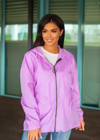 Темно-фиолетовая женская куртка из плащевки лавандового цвета р.50/54 374288 New Trend