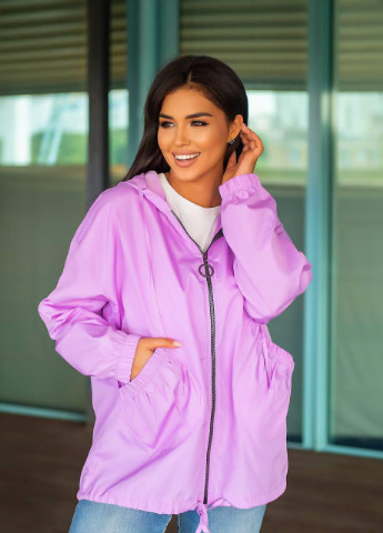 Темно-фиолетовая женская куртка из плащевки лавандового цвета р.50/54 374288 New Trend