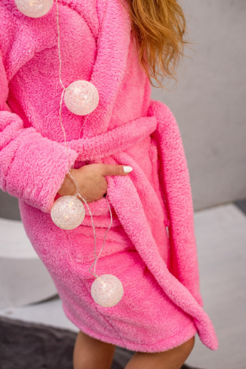 Жіночий махровий халат на запах V.O.G. Рожевий V.O.G. (236697922)