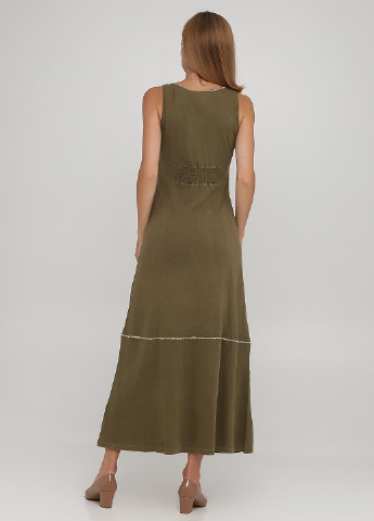 Оливковое (хаки) кэжуал платье платье-майка Cream однотонное